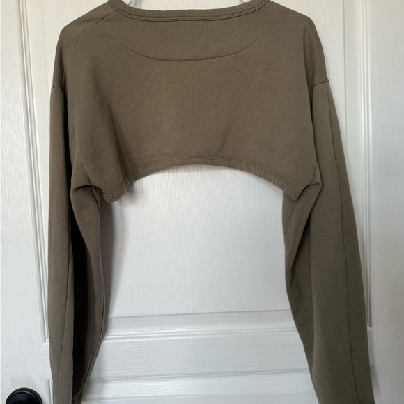 Zara Green Raglan Polo Crop Top - Picture 6 of 6